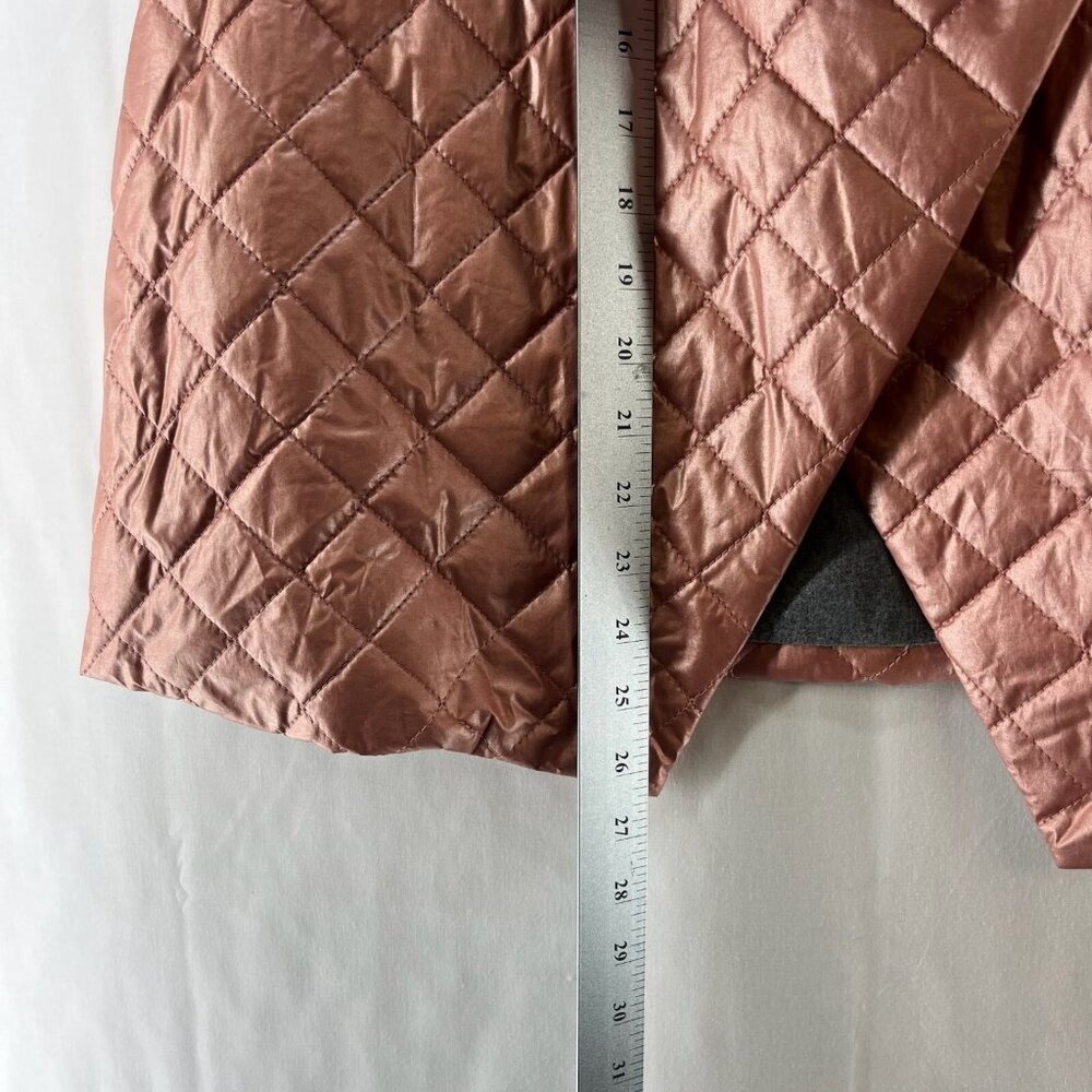 Soft Surroundings Vest M 10-12Stretch Snowline Metallic Puffer Shawl Cotton Pink - Picture 11 of 11